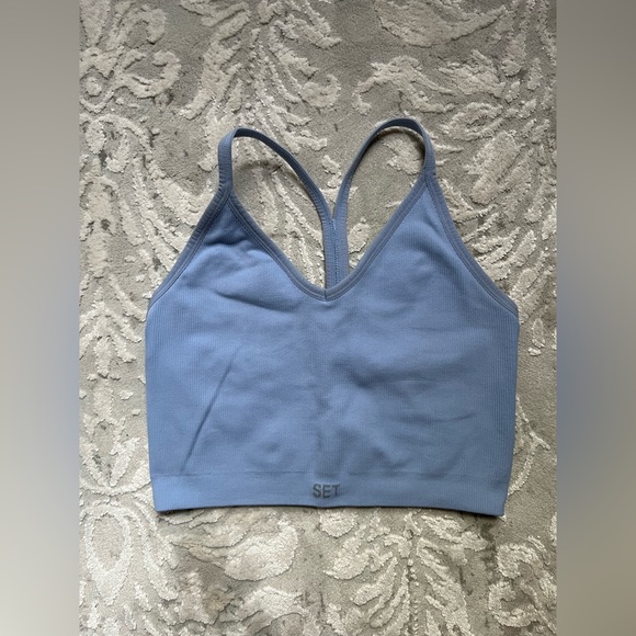 Sculptflex Ribbed V Bra in colour Blue Lagoon - Picture 3 of 4
